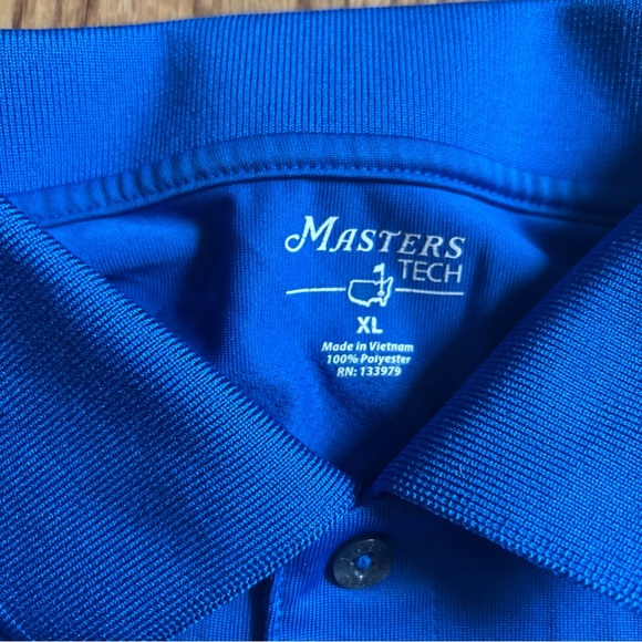 Master Tech Polo Mens XL Blue Logo Embroidered Augusta Performance Golf Stretch - Picture 3 of 6